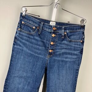 J. Crew Factory Women's Dark Blue Bootcut Jeans with Button Fly